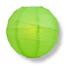 12 PACK | 12"  Grass Green Crisscross Ribbing, Hanging Paper Lantern Combo Set