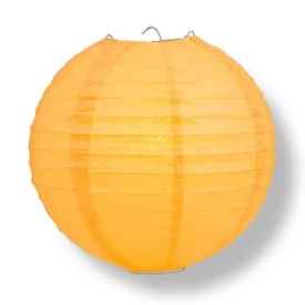 12 PACK | 12" Papaya Even Ribbing Round Paper Lantern, Hanging Combo Set