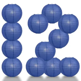 12-Pack 20 Inch Dark Blue Parallel Ribbing Round Paper Lantern