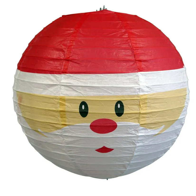 14 Inch Christmas Holiday Mix Paper Lantern String Light COMBO Kit (21 FT, EXPANDABLE, White Cord)
