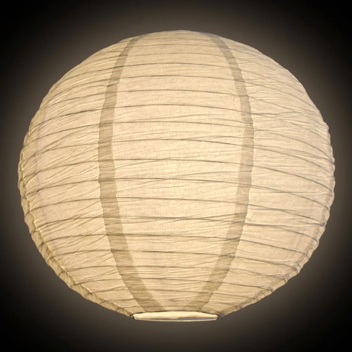 14 Inch White Round Crepe Paper Lantern, Parallel Ribbing, Chinese Hanging Wedding & Party Decoration