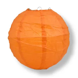 16" Persimmon Orange Round Paper Lantern, Free-Style Ribbing, Chinese Hanging Wedding & Party Decoration
