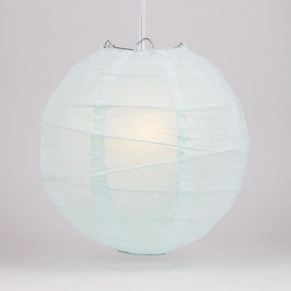 20 Inch Arctic Spa Blue Free-Style Ribbing Round Paper Lantern