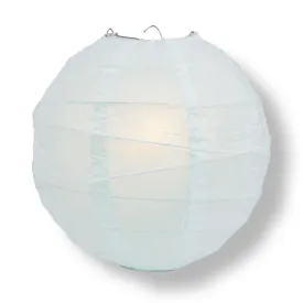 20 Inch Arctic Spa Blue Free-Style Ribbing Round Paper Lantern