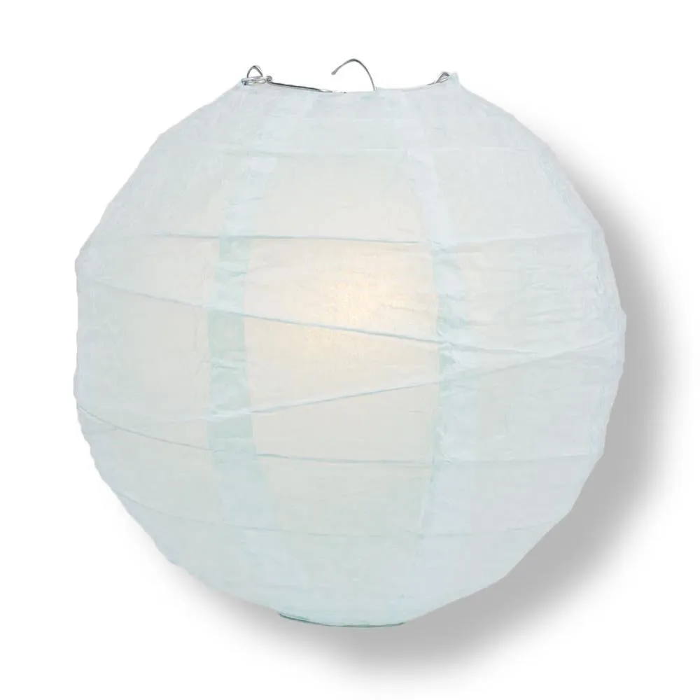 20 Inch Arctic Spa Blue Free-Style Ribbing Round Paper Lantern
