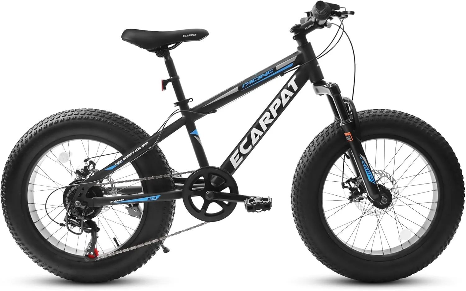20x4 inch Fat Tires Kids Mountain Bike for Boys Girls 8-15 Years Old, 7-Speed Mountain Bicycles with Front Suspension, Boys Girls Commuter Bikes to School, Multi Colors, Birthday Gift Choice