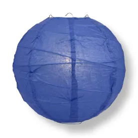24 Inch Dark Blue Free-Style Ribbing Round Paper Lantern