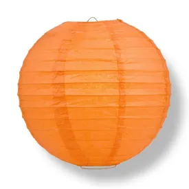 24" Persimmon Orange Round Paper Lantern, Even Ribbing, Chinese Hanging Wedding & Party Decoration