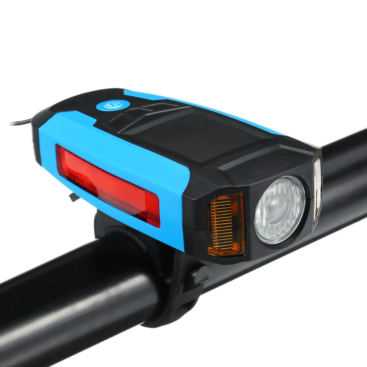 3-in-1 300LM COB Bike Headlight LCD Screen 5-Modes Bicycle Frame Lamp 130dB Bike Horn Waterproof Outdoor Cycling