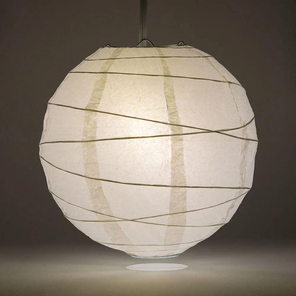 36 Inch White Jumbo Free-Style Ribbing Round Paper Lantern