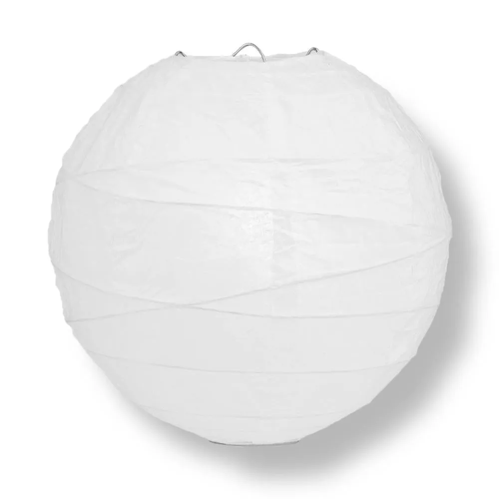 36 Inch White Jumbo Free-Style Ribbing Round Paper Lantern