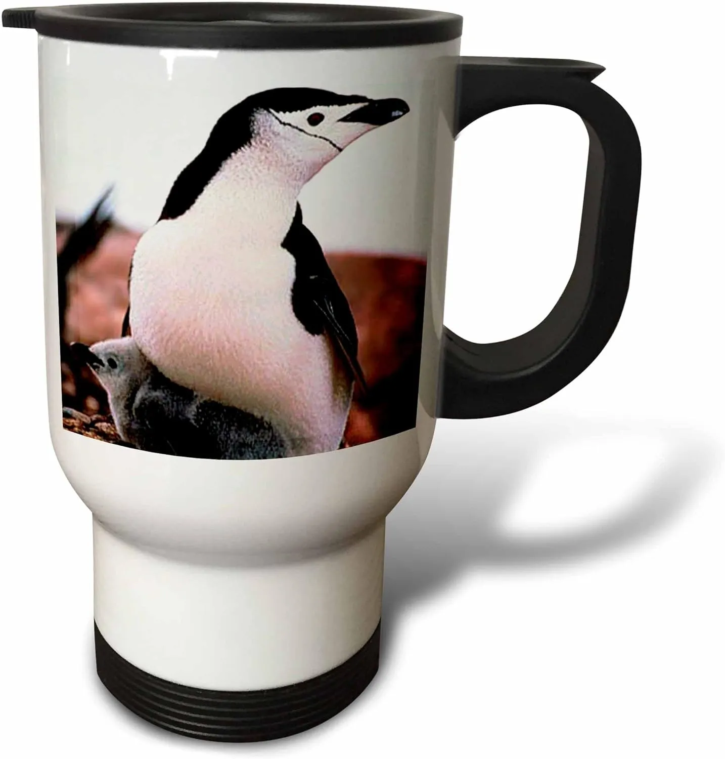 3dRose Chinstrap Penguin Travel Mug, 14-Ounce, Stainless Steel