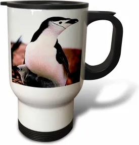 3dRose Chinstrap Penguin Travel Mug, 14-Ounce, Stainless Steel