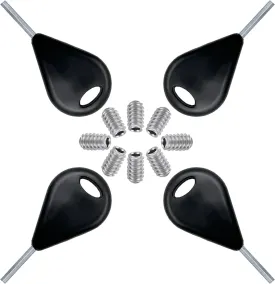 4pcs Surf Fin Key & Screws for Surfboard Sup Kayak Longboard Surfing Paddleboard Surf Paddle Board, Fins Replacement Install Remove Tool Accessories Black