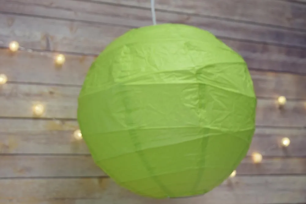 5-Pack 12 Inch Grass Green Free-Style Ribbing, Hanging Paper Lanterns