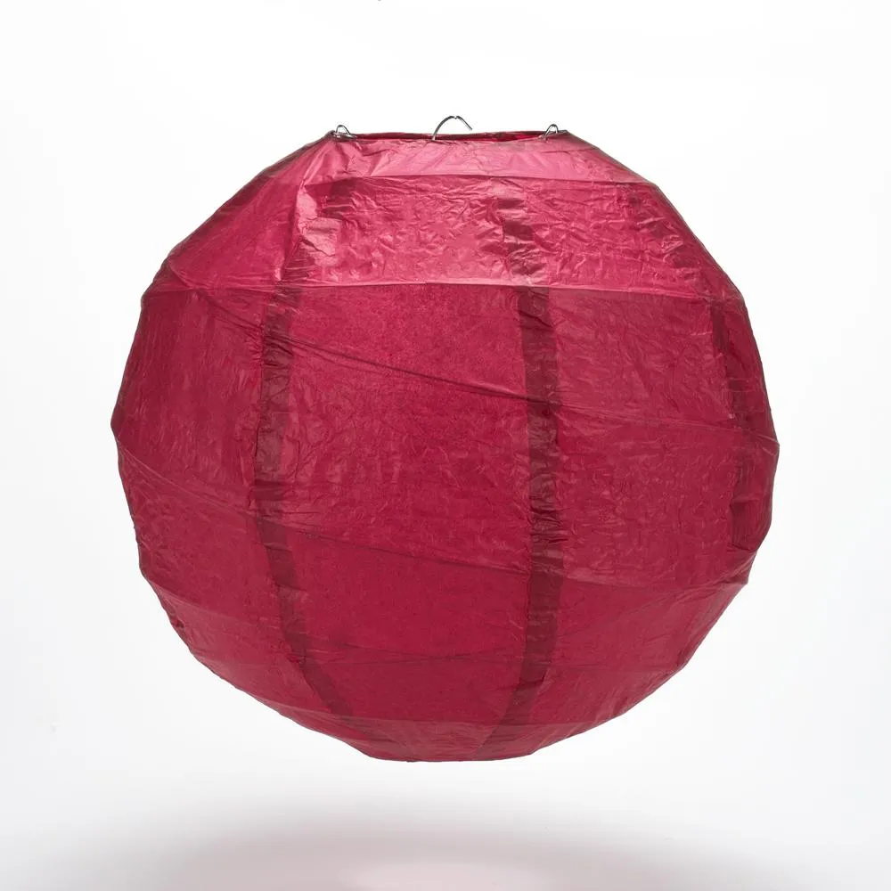5-Pack 12 Inch Velvet Red Free-Style Ribbing, Hanging Paper Lanterns