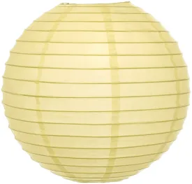 5-Pack 20 Inch Lemon Yellow Chiffon Parallel Ribbing Round Paper Lantern