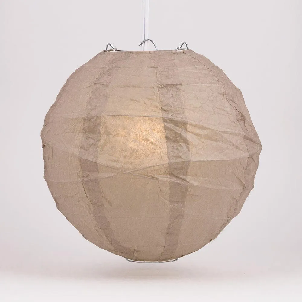 5-Pack 24 Inch Dusty Sand Rose Free-Style Ribbing Round Paper Lantern