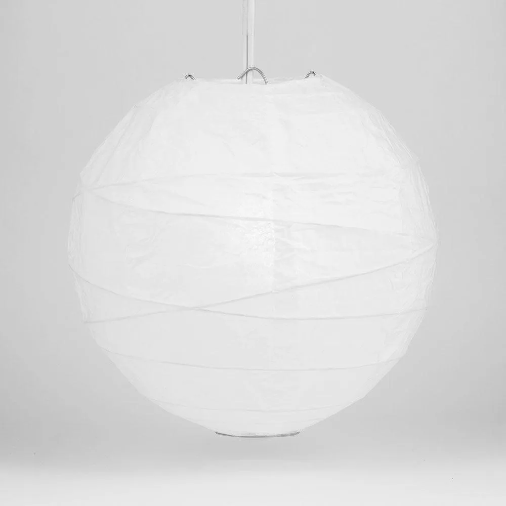 50-Pack 12 Inch White Free-Style Ribbing Round Paper Lantern