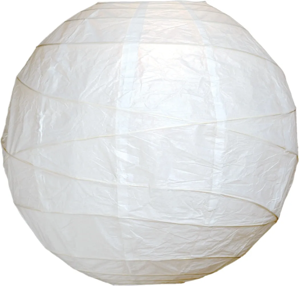 50-Pack 12 Inch White Free-Style Ribbing Round Paper Lantern