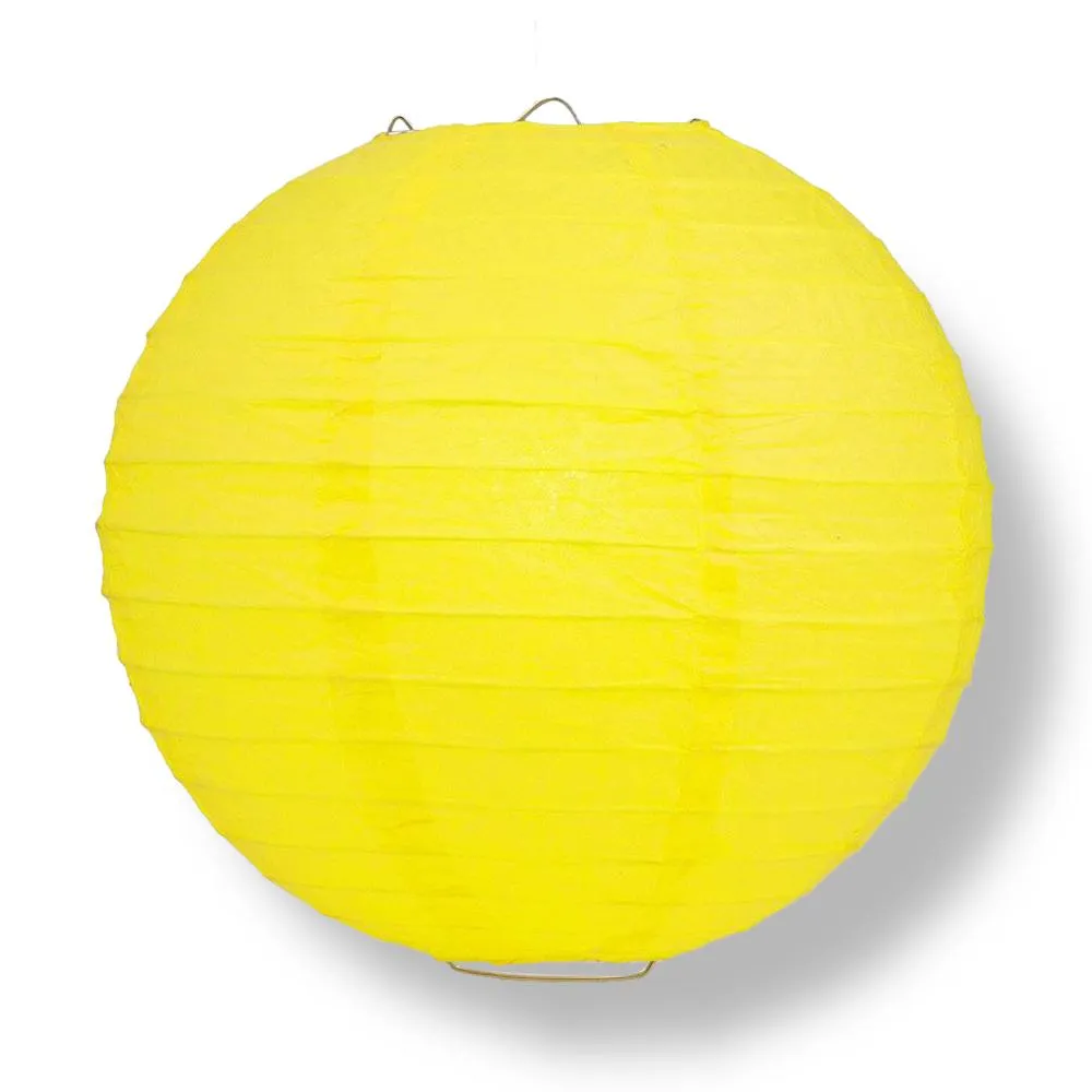 8 PACK Red Yellow Chinese New Year Parallel Ribbing Round Paper Lantern, Hanging Combo Set