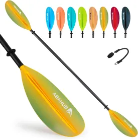 Abahub Kayak Paddle, 90.5 Inches Kayaking Oars for Boating, Canoeing with Free Paddle Leash, Aluminum Alloy Shaft Black/Blue/Green/Orange/Yellow Plastic Blades