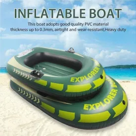 Adult Inflatable Raft, Inflatable Boat with Paddles and Pumps, Small Raft Kayak Fishing Boat