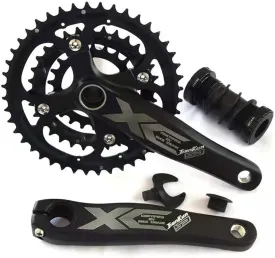 Andeshunk 27-Speed Mountain Bike Crankset Hollow Integrated Chainring Bicycle Chainring Sprocket red