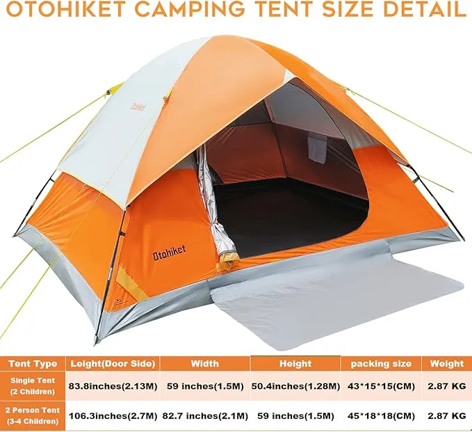 Backpacking Camping Tent Lightweight Portable Waterproof with Carrying Bag for Outdoor Summer Beach