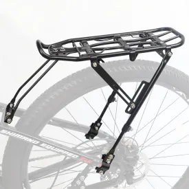 Bike Rear Rack Bicycle Cargo Rack Aluminium Alloy Adjustable Bicycle Carrier Luggage Rack for 24-29 Inch Bicycles, Mountain Bikes, MTB, Black