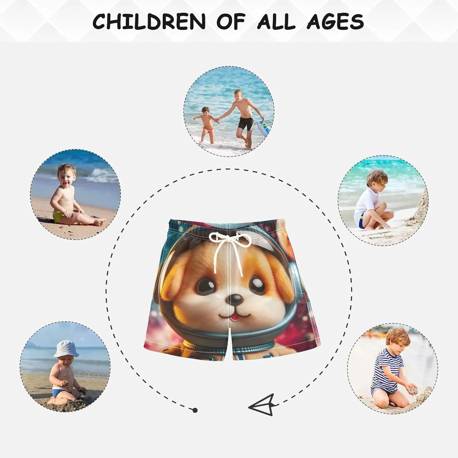 Black and White Cow Print Boys Beach Shorts Swim Trunks Toddler Bathing Suit Swimsuit Kids Swimwear