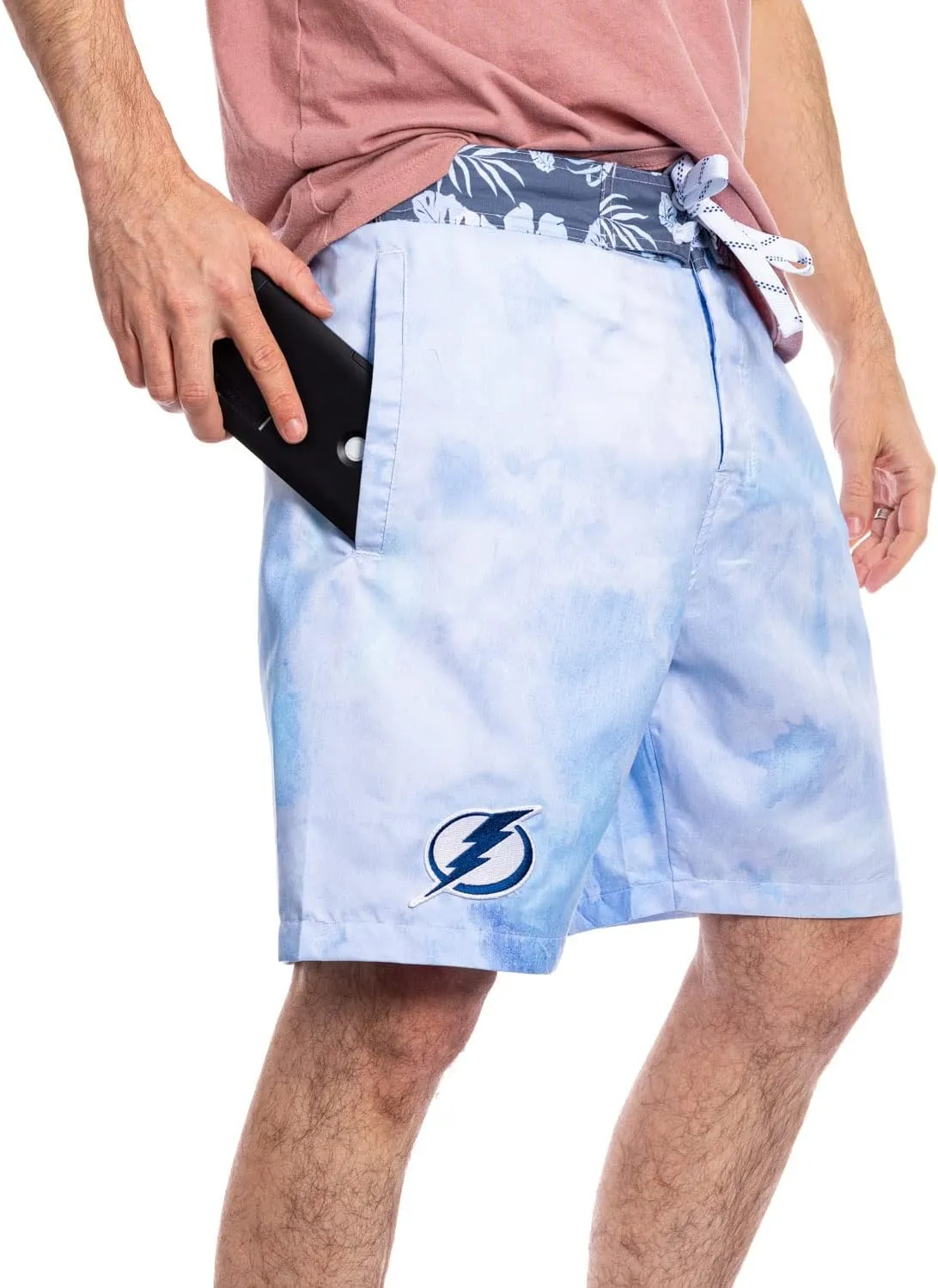 Calhoun NHL Mens Team Logo Watercolor Boardshort Swim Trunk