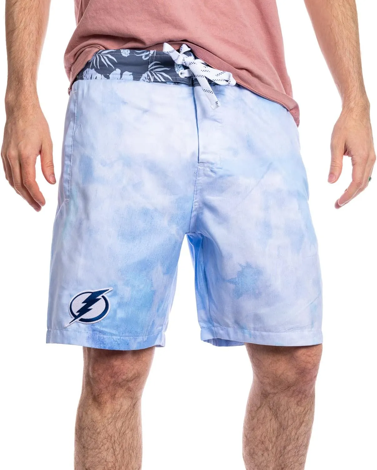Calhoun NHL Mens Team Logo Watercolor Boardshort Swim Trunk