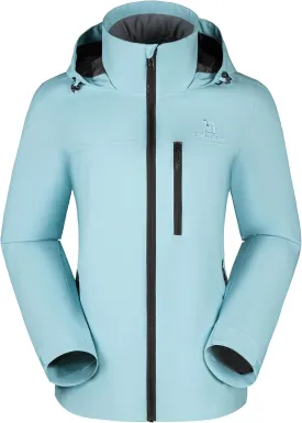 CAMEL CROWN Women's Waterproof Shell Jacket Windbreaker Hooded Rain Coat for Outdoor Hiking Climbing Traveling
