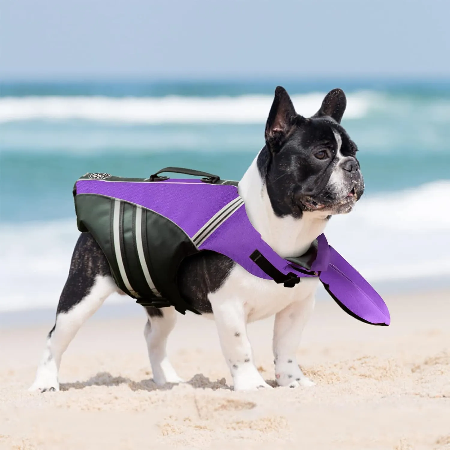 Dog Life Jacket, Reflective Dog Life Vest with Removable Neck Float High Buoyancy for Swimming and Boating, Ripstop Pet Safety Swimsuit Rescue Handle for Small Medium Large Dogs