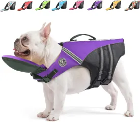 Dog Life Jacket, Reflective Dog Life Vest with Removable Neck Float High Buoyancy for Swimming and Boating, Ripstop Pet Safety Swimsuit Rescue Handle for Small Medium Large Dogs
