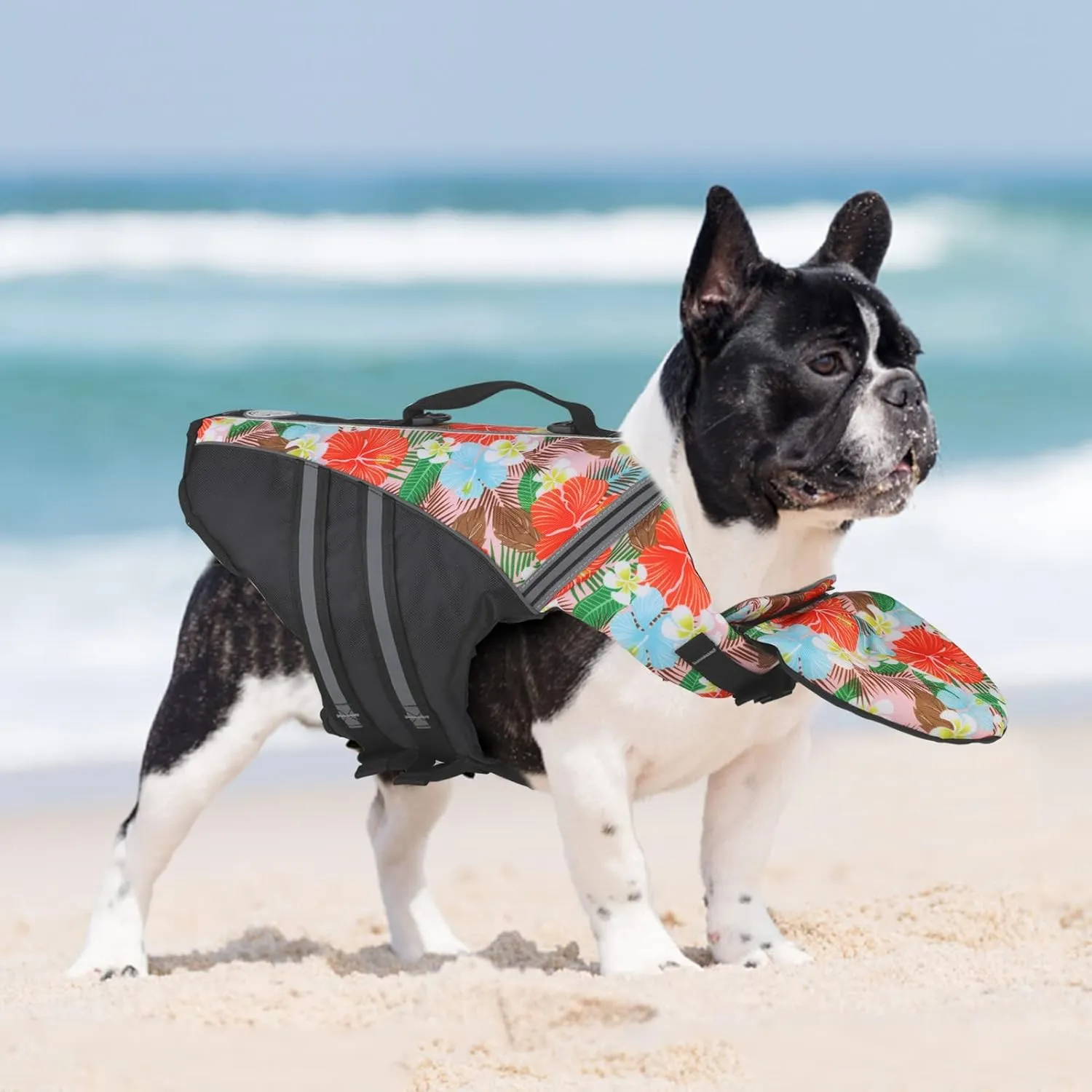 Dog Life Jacket, Reflective Dog Life Vest with Removable Neck Float High Buoyancy for Swimming and Boating, Ripstop Pet Safety Swimsuit Rescue Handle for Small Medium Large Dogs