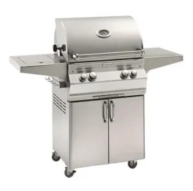 Fire Magic Aurora A430s 24-Inch Natural Gas Freestanding Grill w/ Backburner, Rotisserie Kit and Analog Thermometer - A430S-8EAN-61
