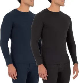 Fruit of the Loom Men's Recycled Waffle Thermal Underwear Crew Top (1 and 2 Packs)
