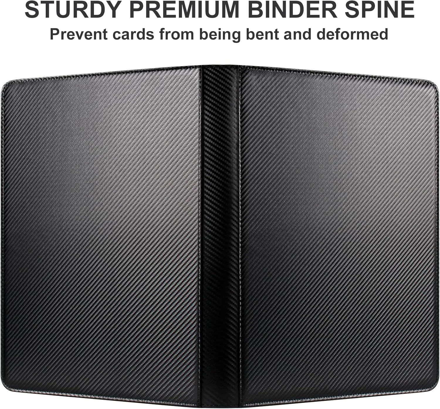 GEAoffice Trading Card Binder 16 Pockets, Premium Large 1000 Card Binder Holds 1000 , Side Loading Collection Album Folders for YuGiOh, MTG, TCG, Games& Sports, Carbon Black