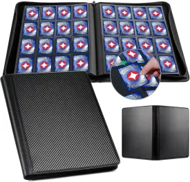 GEAoffice Trading Card Binder 16 Pockets, Premium Large 1000 Card Binder Holds 1000 , Side Loading Collection Album Folders for YuGiOh, MTG, TCG, Games& Sports, Carbon Black