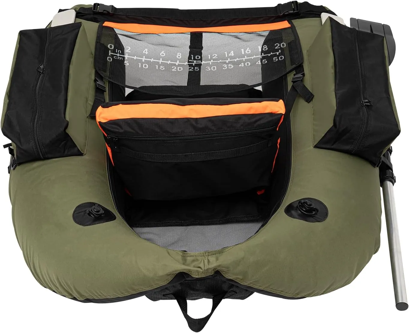 Inflatable Fishing Boat with 90-180 Adjustable Backrest, 286.6lbs Load Capacity, Hand Pump, and Storage Pockets, Ideal for Outdoor Fishing, Rafting, and Exploring
