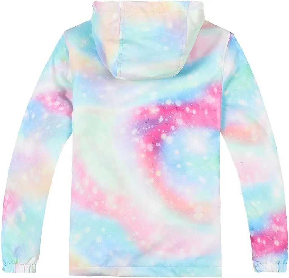Jingle Bongala Kids Waterproof Rain Jackets Lightweight Raincoats Fleece & Knitted Lining Hooded Windbreaker for Boys Girls