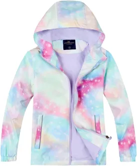 Jingle Bongala Kids Waterproof Rain Jackets Lightweight Raincoats Fleece & Knitted Lining Hooded Windbreaker for Boys Girls