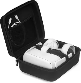 JSVER Hard Travel Storage Case For Meta Quest 3S Carrying Case for Oculus Quest 3S/ Quest 3/Quest 2/ Quest/Oculus Go/Samsung Gear Virtual Reality Headset Gamepad Game Controller Kit