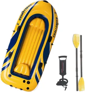 Large Thicken Inflatable Raft - Assault Rubber Boats,Adult Heavy Kayak Inflatable Boat,Wear-Resisting Hovercraft Dinghies for Fishing, Touring, Entertainment 250x135CM