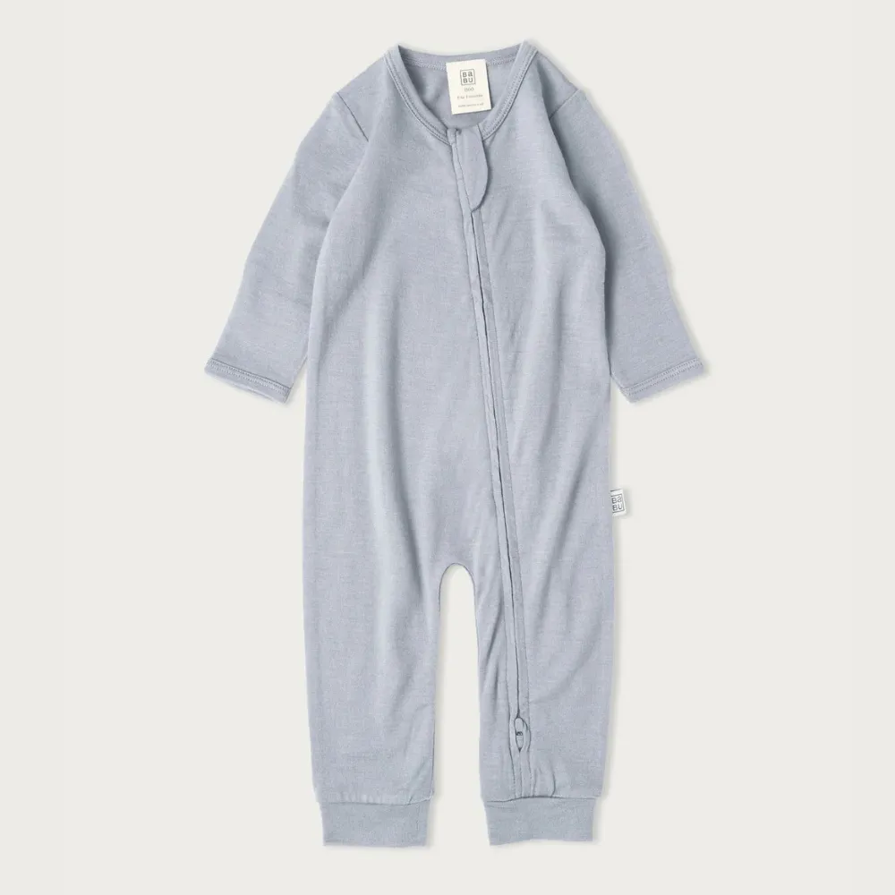 Merino Footless All in One | Periwinkle