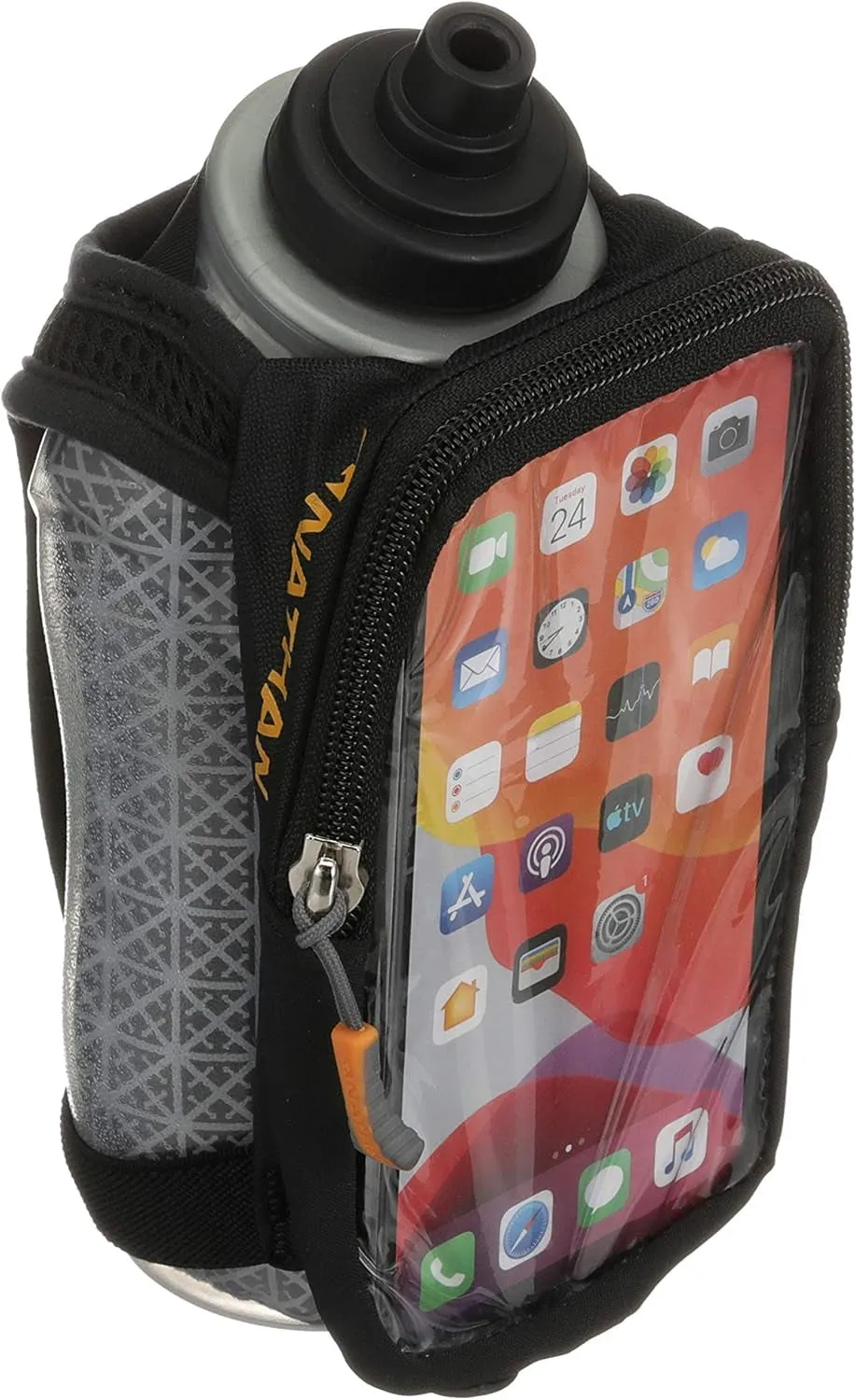 Nathan Speedview Flask, Handheld Water Bottle & Phone Case Holder, Insulated for Running & Walking, 18Oz