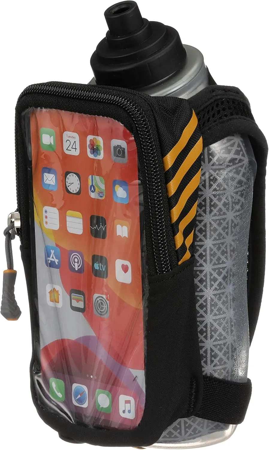 Nathan Speedview Flask, Handheld Water Bottle & Phone Case Holder, Insulated for Running & Walking, 18Oz