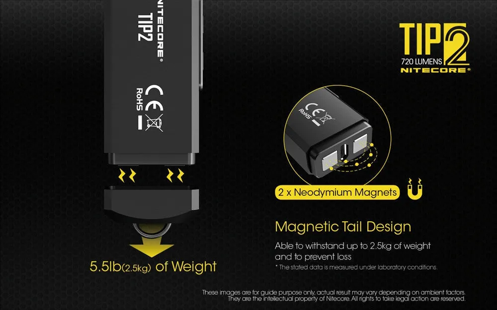 Nitecore TIP2 Keychain Light w/ Pocket Clip (720 Lumens | USB Rechargeable)